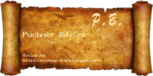 Puchner Bánk névjegykártya